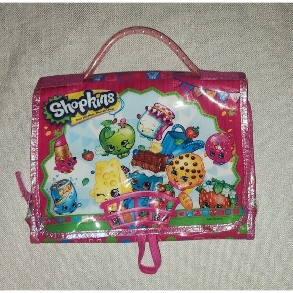 Shopkins Carrier Case 2013 Foldable Multiple Pockets Hot Pink - Picture 1 of 9